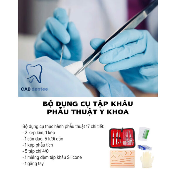 Bộ dụng cụ thực hành phẫu thuật tập khâu 17 chi tiết - Hình ảnh 2