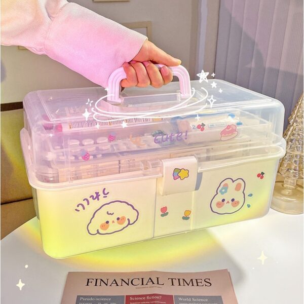 Hộp cốp nhựa đựng đồ đa năng kèm sticker trang trí - Hình ảnh 2