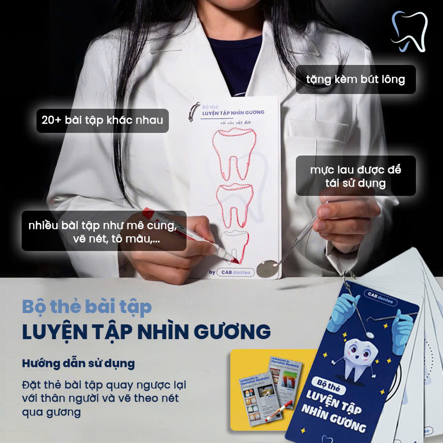 Bộ 3 Thẻ Bài Tập Thực Hành Trám Răng - Cab Dentee - Hình ảnh 4