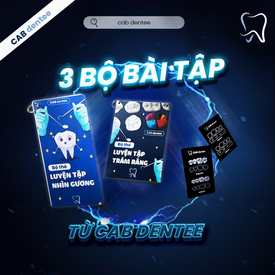 Bộ 3 Thẻ Bài Tập Thực Hành Trám Răng - Cab Dentee