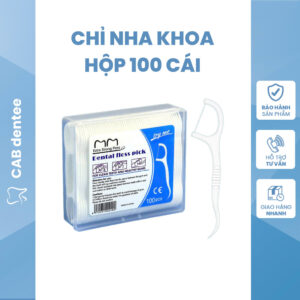Hộp 100 Tăm Chỉ Nha Khoa Loại Xịn – Đầu Cong Tiện Lợi, Chỉ Mềm Chắc